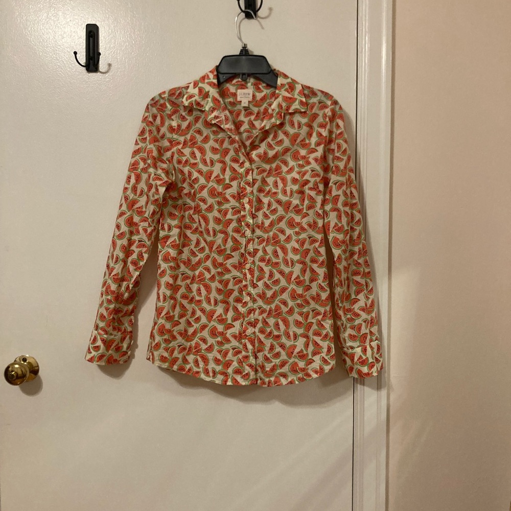 Women’s button down J. Crew too, watermelon print